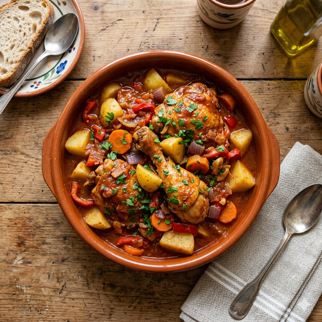 Pollo Guisado Casero