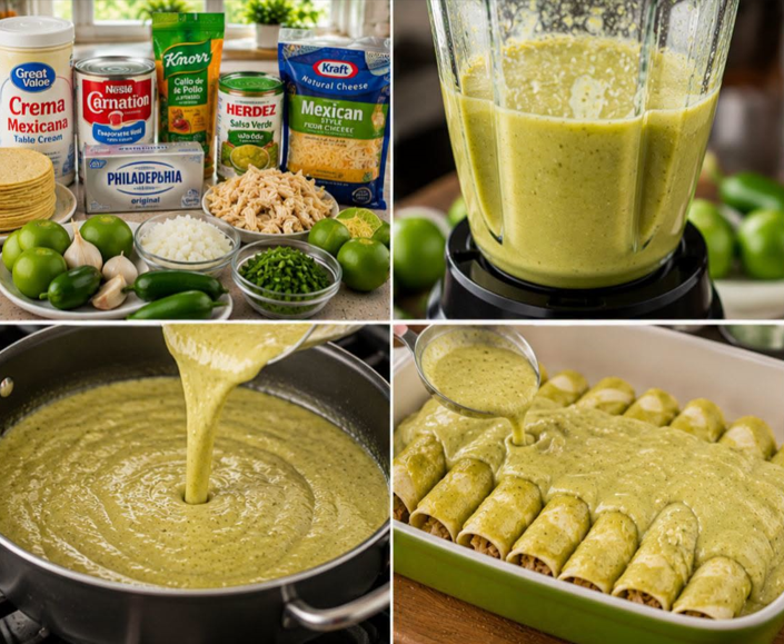 Enchiladas Verdes Suizas Cremosas
