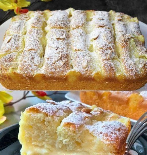 Pastel de Limón con Crema Lemon Custard Cake