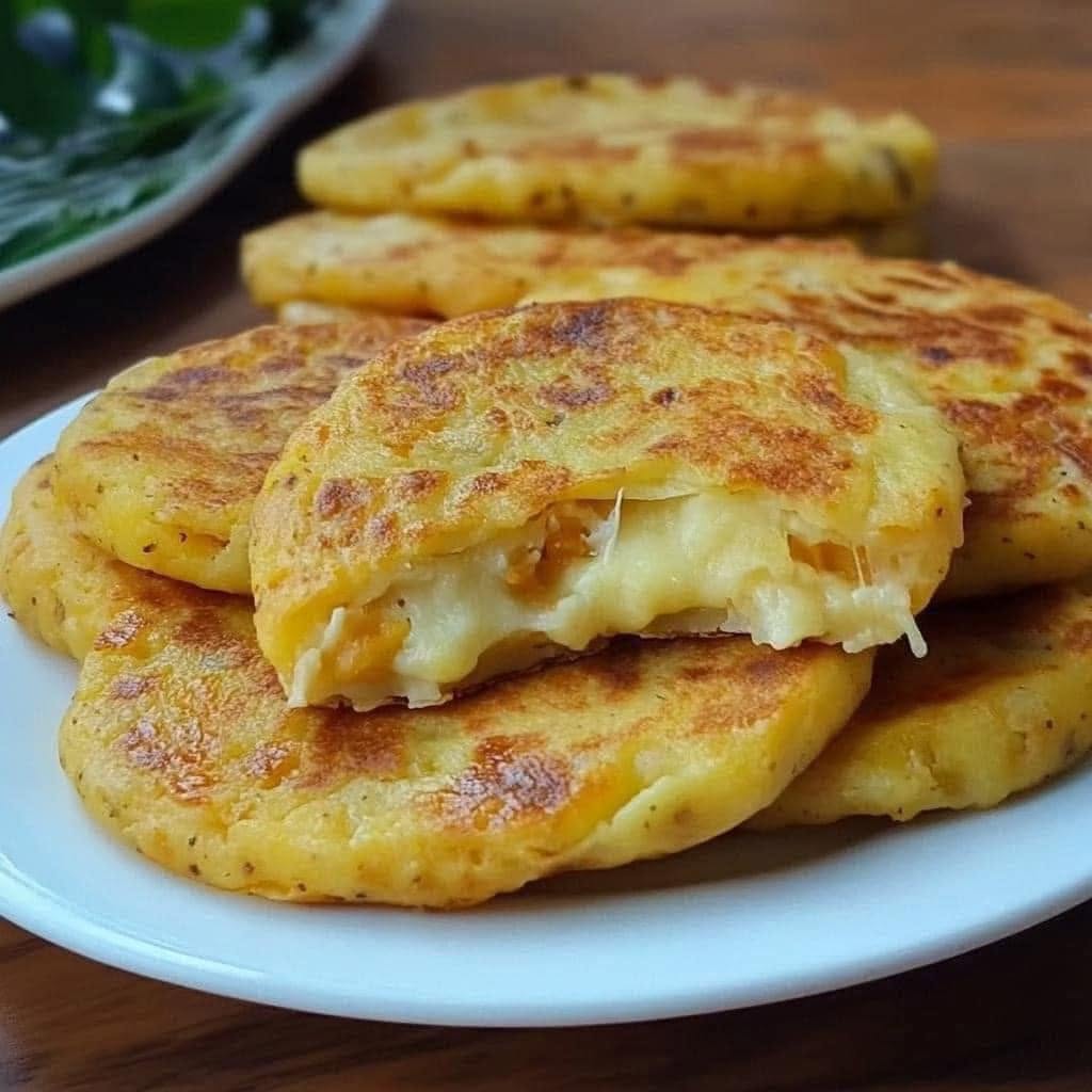 Cheesy Stuffed Potato Pancakes
